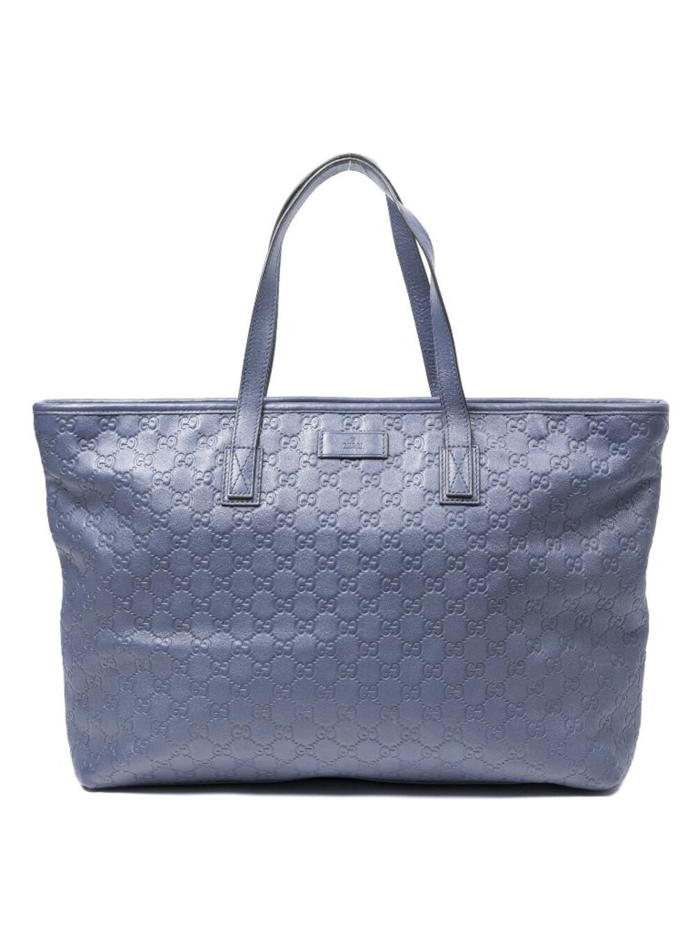 Gucci Zip Shopping Tote Bag Blue Guccissima